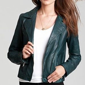 Aqua Luxe Green Moto Jacket - Size Small